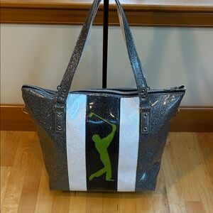 Tote/shoulder bag—travel, weekend, laptop, sports bag. Sparkly, large, like new.